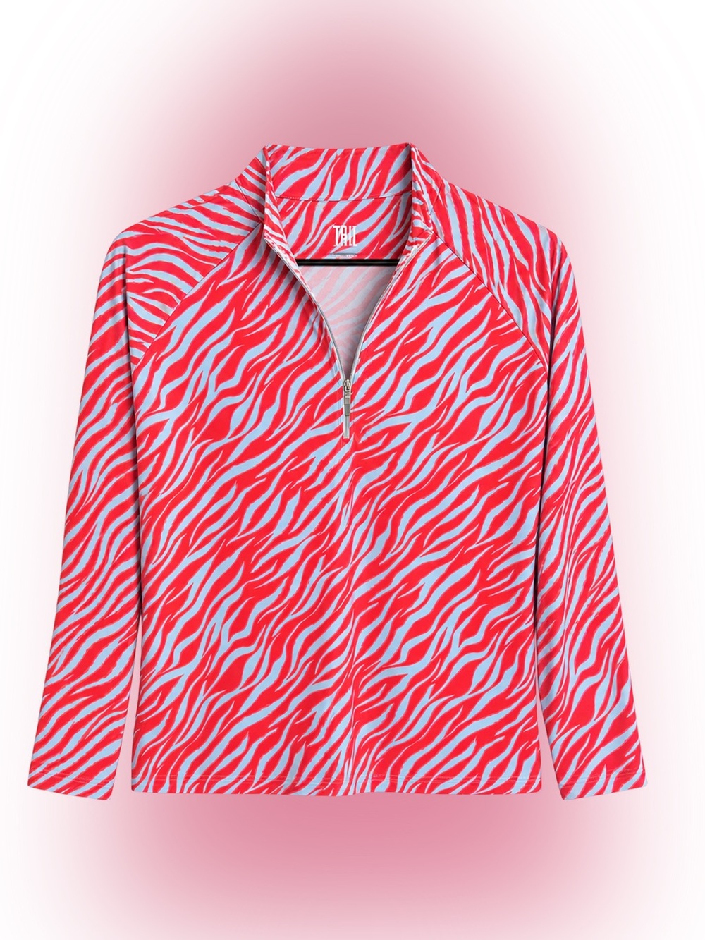 TAIL Women’s Golf Quarter Zip Light Weight Performance with baby blue accent